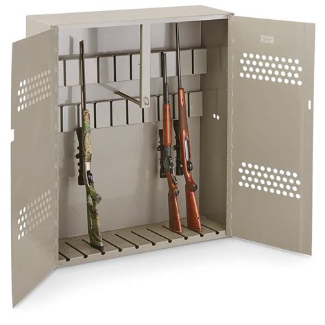 sheet metal gun cabinet|military surplus metal gun cabinet.